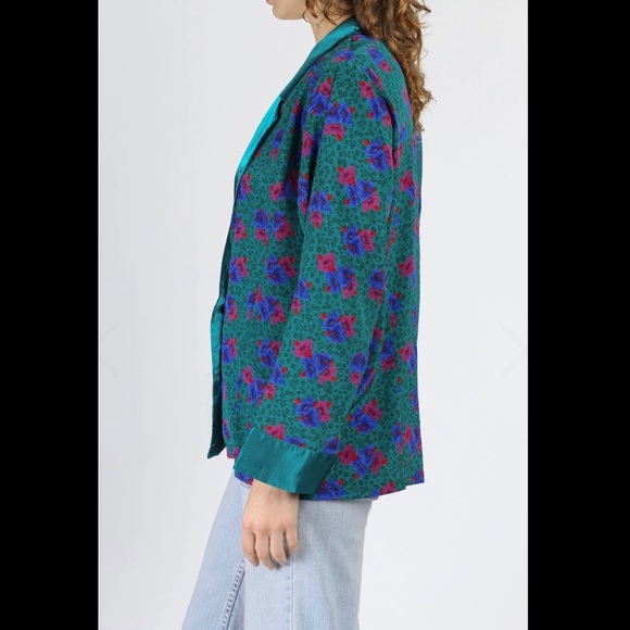 Victoria Secret’s Vintage Gold Label Floral Print Satin Trim Top - Picture 5 of 11